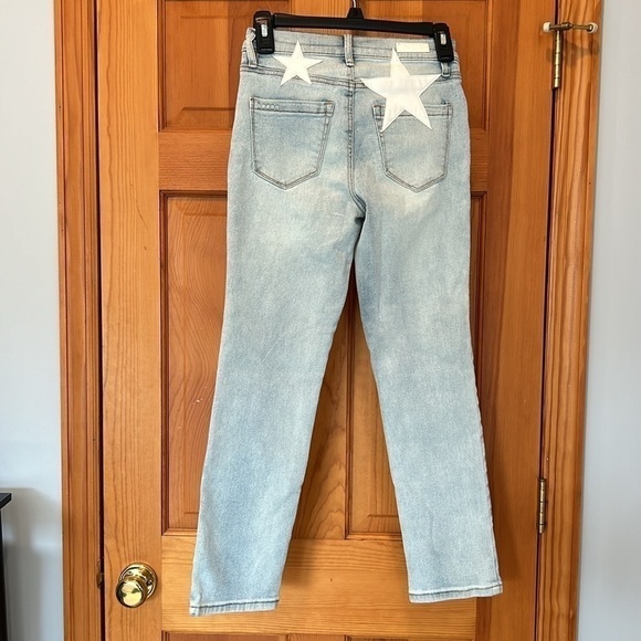 BLANK NYC Madison Crop High Rise Straight in In Too Deep Star Jeans Size 24 - Picture 4 of 6